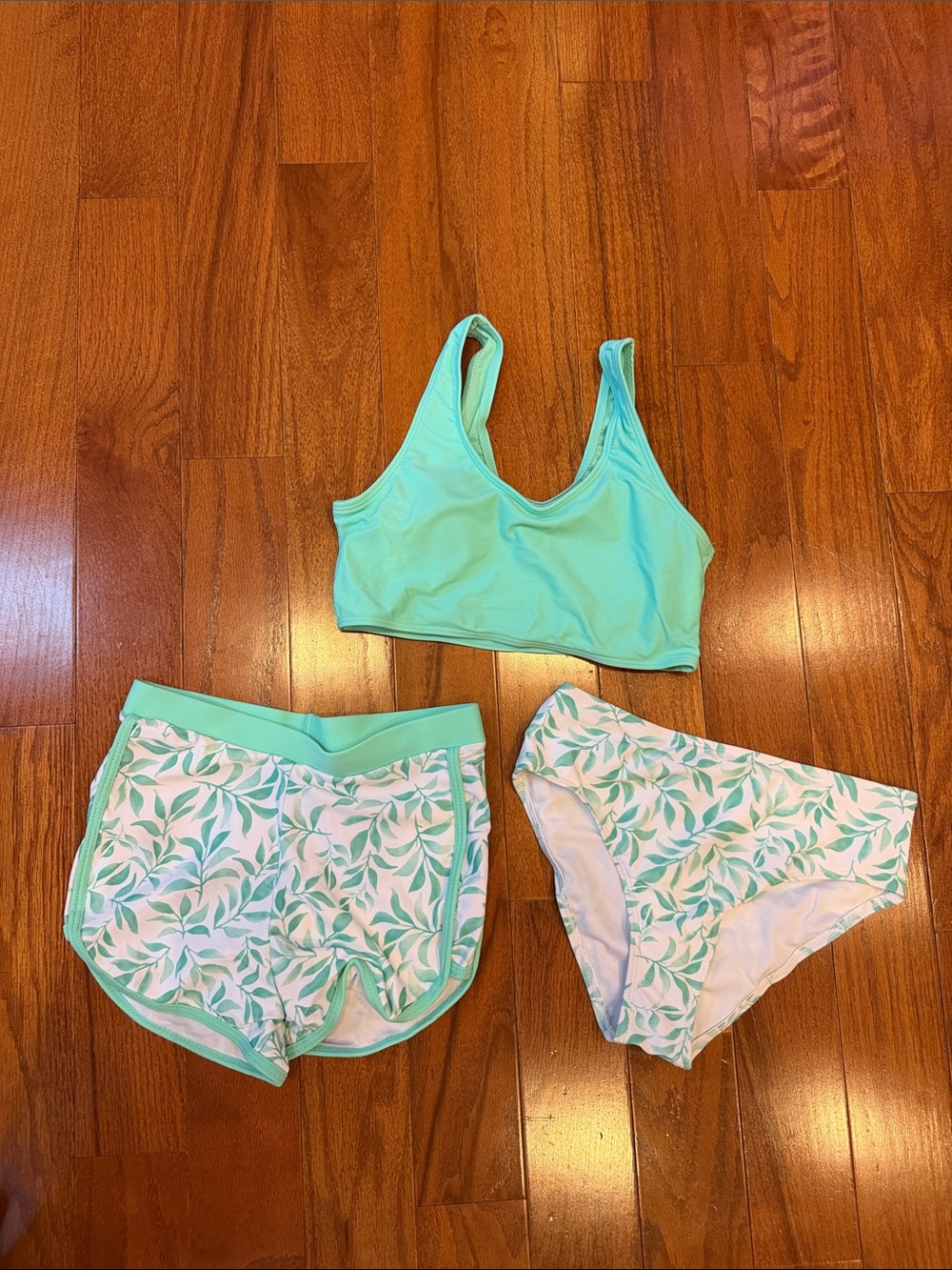 SHEIN size 10Y Kids Mint Green 3-Piece Swim Set - new - never worn